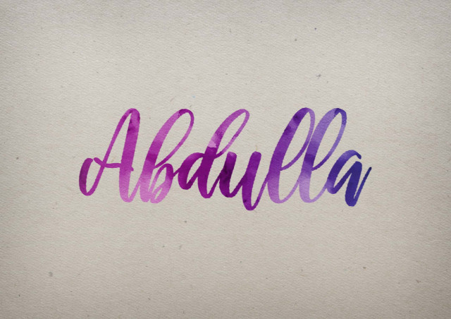 Free photo of Abdulla Watercolor Name DP