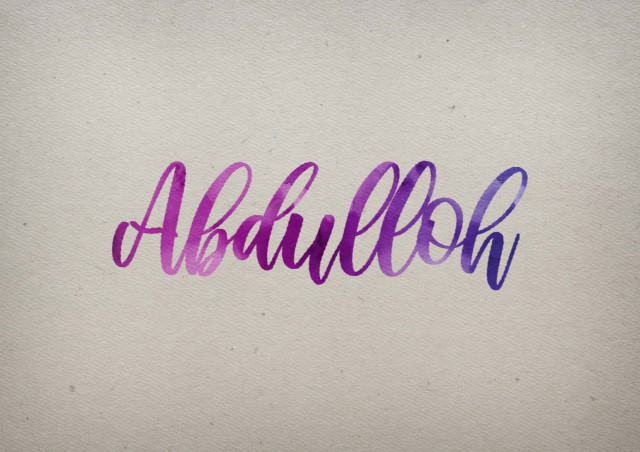 Free photo of Abdulloh Watercolor Name DP