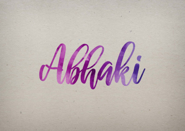 Free photo of Abhaki Watercolor Name DP