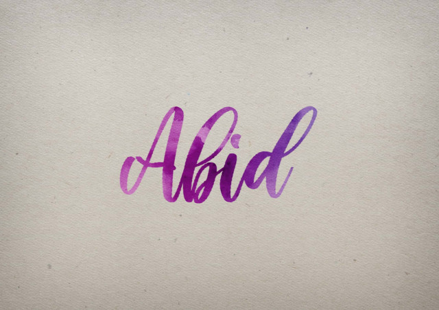 Free photo of Abid Watercolor Name DP