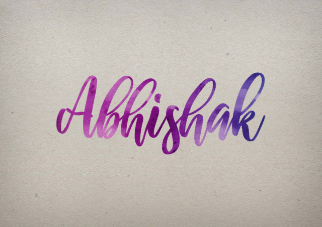 Free photo of Abhishak Watercolor Name DP