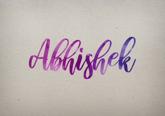 Free photo of Abhishek Watercolor Name DP