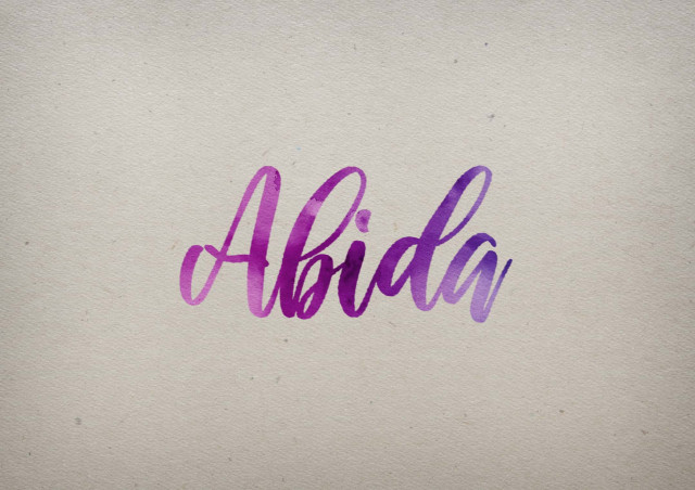 Free photo of Abida Watercolor Name DP