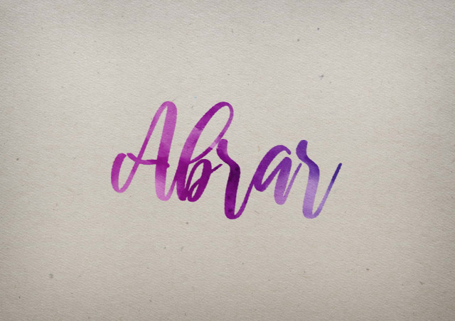 Free photo of Abrar Watercolor Name DP