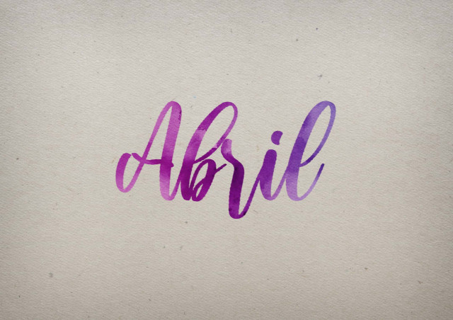 Free photo of Abril Watercolor Name DP