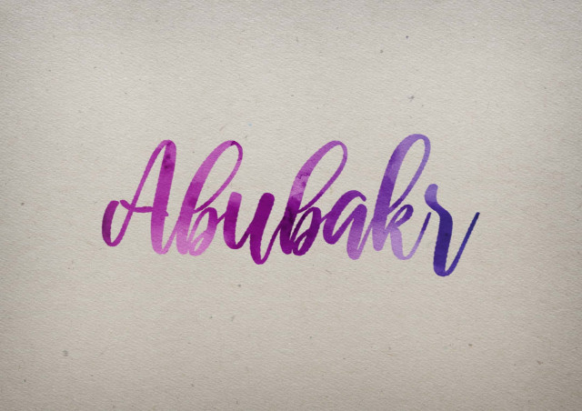 Free photo of Abubakr Watercolor Name DP