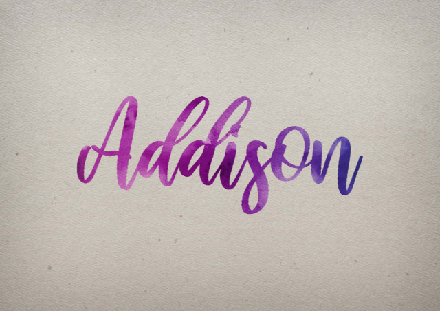 Free photo of Addison Watercolor Name DP