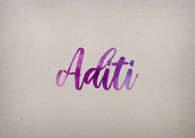 Free photo of Aditi Watercolor Name DP