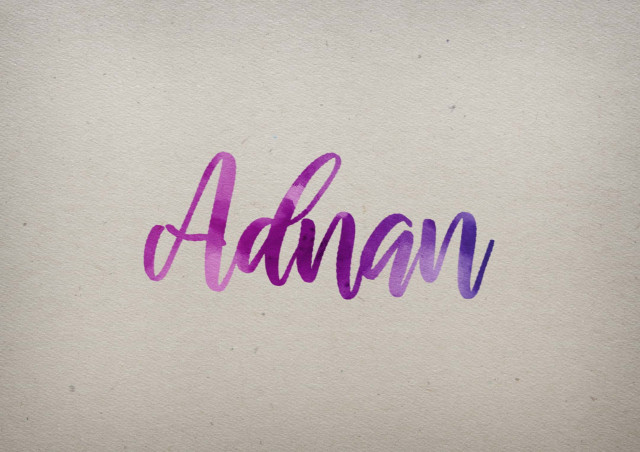 Free photo of Adnan Watercolor Name DP