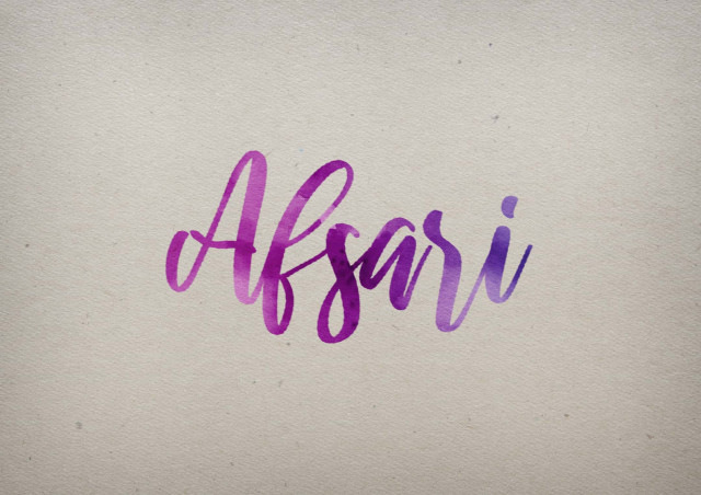 Free photo of Afsari Watercolor Name DP