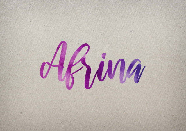 Free photo of Afrina Watercolor Name DP