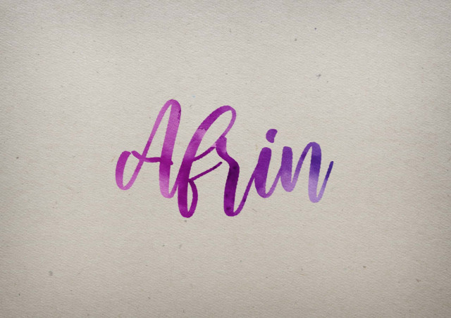 Free photo of Afrin Watercolor Name DP