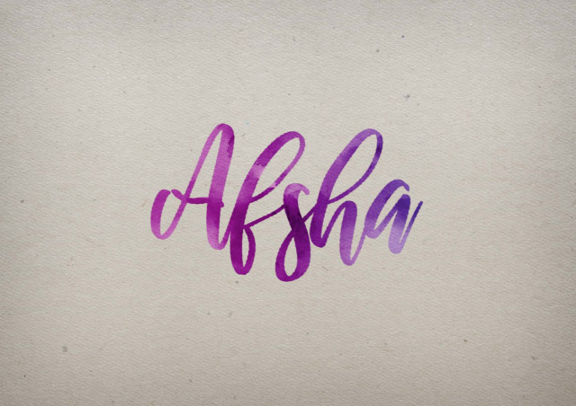 Free photo of Afsha Watercolor Name DP