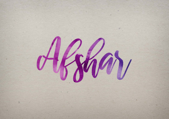 Free photo of Afshar Watercolor Name DP