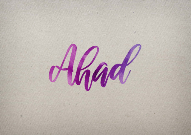 Free photo of Ahad Watercolor Name DP