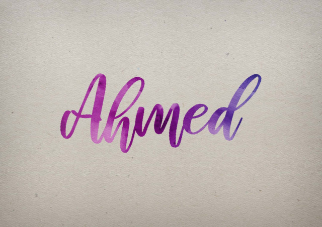 Free photo of Ahmed Watercolor Name DP