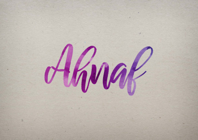 Free photo of Ahnaf Watercolor Name DP