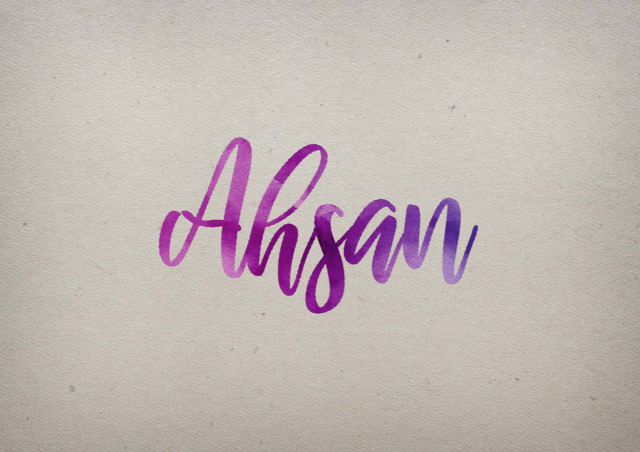 Free photo of Ahsan Watercolor Name DP