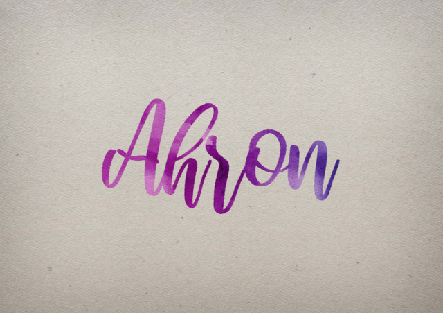 Free photo of Ahron Watercolor Name DP