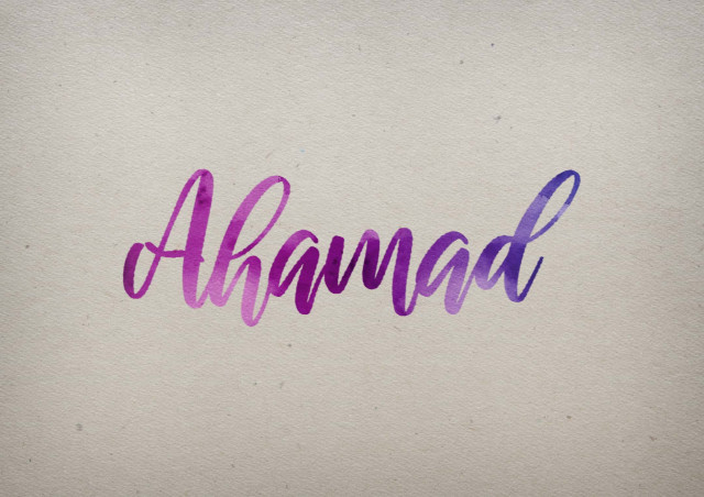 Free photo of Ahamad Watercolor Name DP