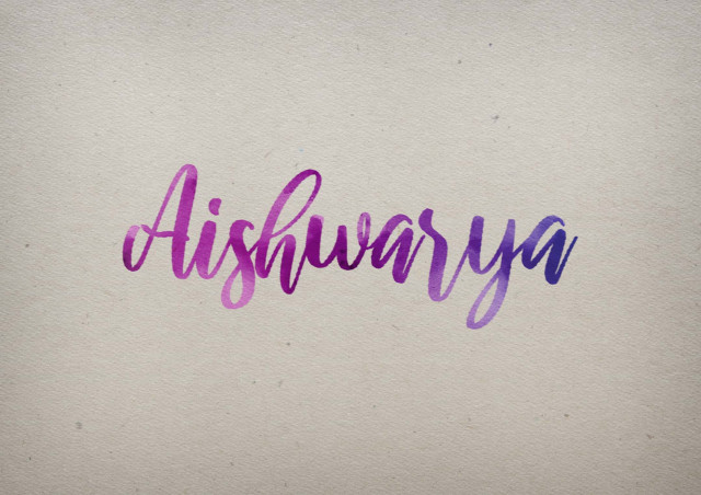 Free photo of Aishwarya Watercolor Name DP