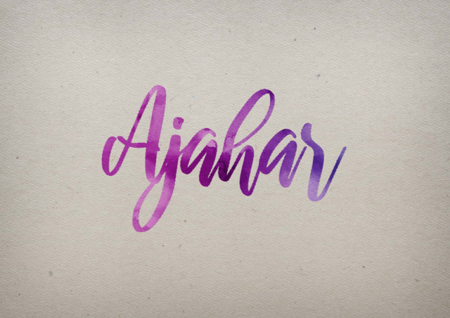 Free photo of Ajahar Watercolor Name DP
