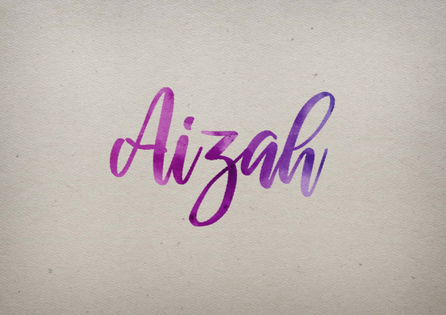 Free photo of Aizah Watercolor Name DP