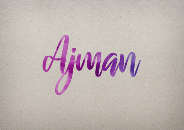 Free photo of Ajman Watercolor Name DP