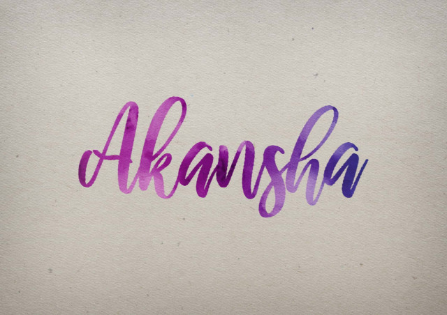 Free photo of Akansha Watercolor Name DP