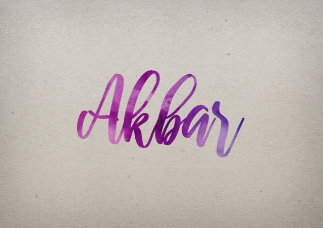 Free photo of Akbar Watercolor Name DP