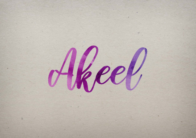 Free photo of Akeel Watercolor Name DP
