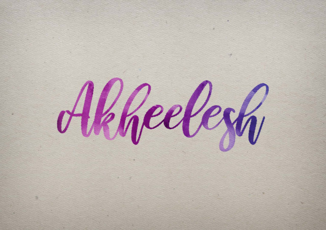 Free photo of Akheelesh Watercolor Name DP