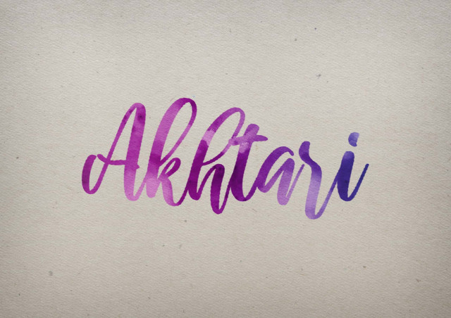 Free photo of Akhtari Watercolor Name DP