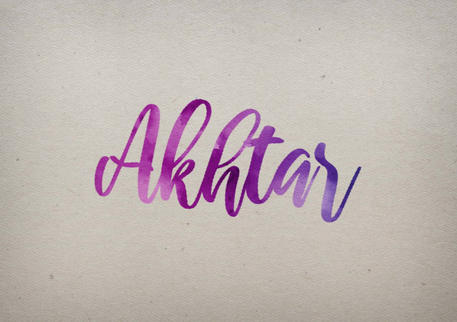 Free photo of Akhtar Watercolor Name DP