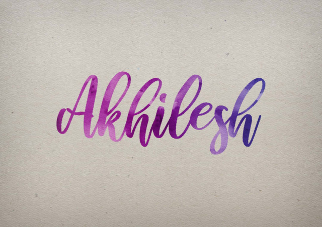 Free photo of Akhilesh Watercolor Name DP
