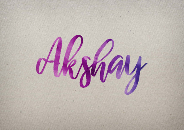 Free photo of Akshay Watercolor Name DP