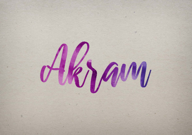 Free photo of Akram Watercolor Name DP