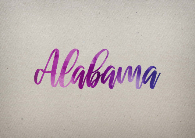 Free photo of Alabama Watercolor Name DP