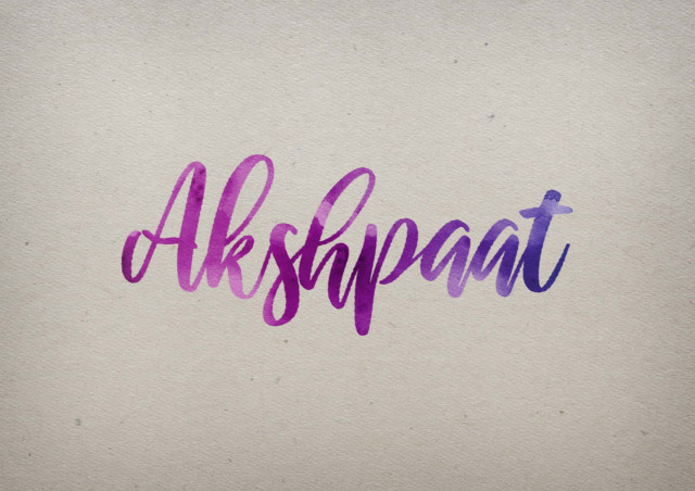 Free photo of Akshpaat Watercolor Name DP