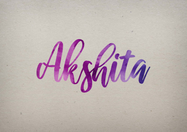 Free photo of Akshita Watercolor Name DP