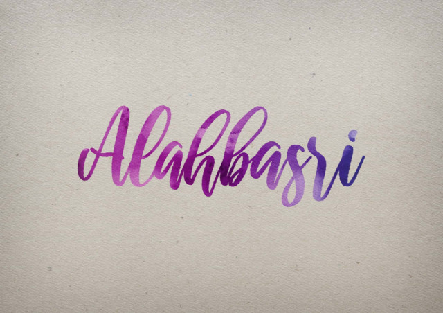 Free photo of Alahbasri Watercolor Name DP