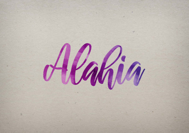 Free photo of Alahia Watercolor Name DP