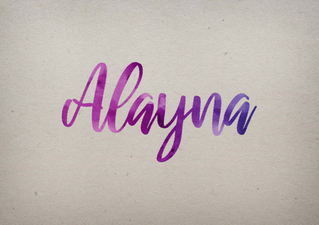 Free photo of Alayna Watercolor Name DP