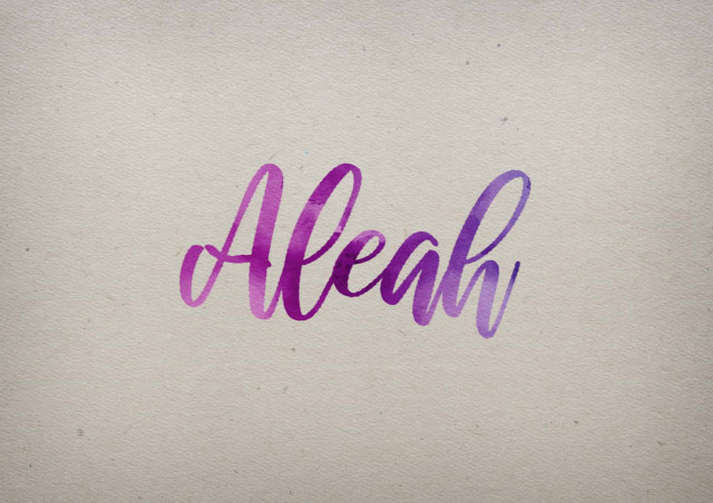 Free photo of Aleah Watercolor Name DP