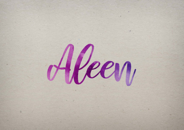Free photo of Aleen Watercolor Name DP