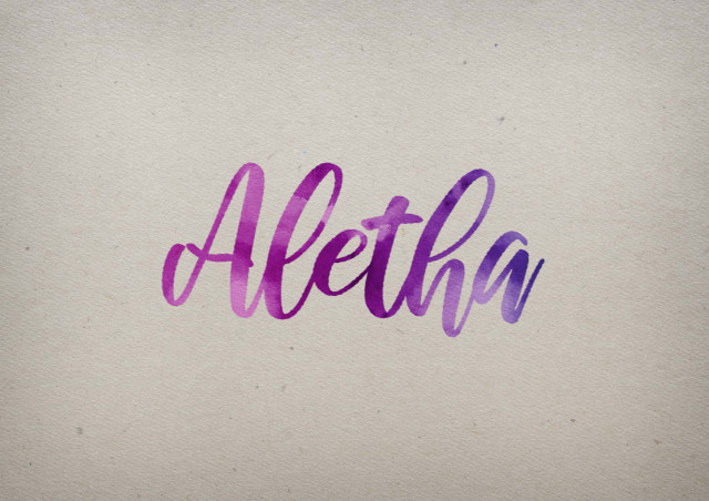 Free photo of Aletha Watercolor Name DP