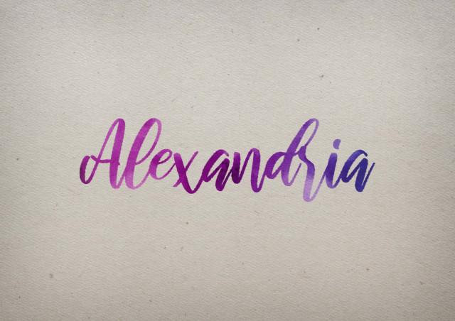 Free photo of Alexandria Watercolor Name DP