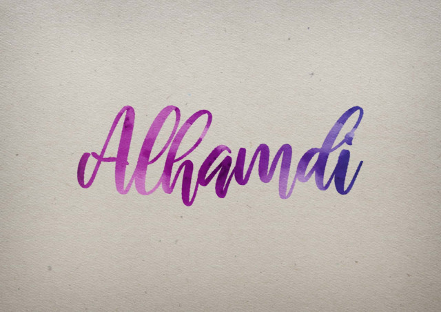 Free photo of Alhamdi Watercolor Name DP