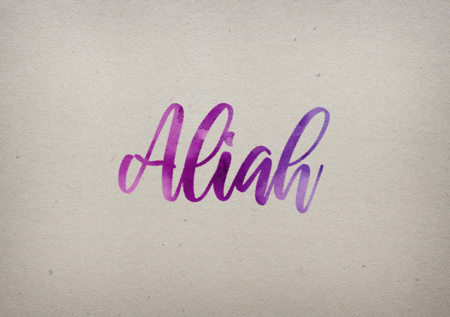 Free photo of Aliah Watercolor Name DP