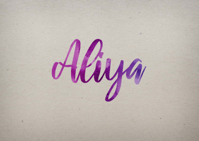 Free photo of Aliya Watercolor Name DP